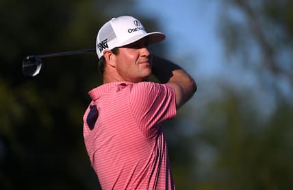 Jan 23, 2022; La Quinta, California, USA; Hudson Swafford plays his shot from the 18th tee during the final round of the American Express golf tournament at Pete Dye Stadium Course. Mandatory Credit: Orlando Ramirez-USA TODAY Sports