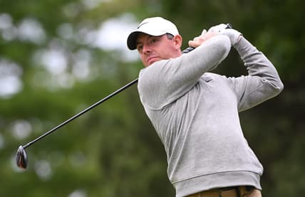 May 22, 2022; Tulsa, OK, USA; Rory McIlroy plays his shot from the seventh tee during the final round of the PGA Championship golf tournament at Southern Hills Country Club. Mandatory Credit: Orlando Ramirez-USA TODAY Sports
