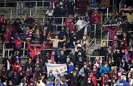 Jan 27, 2022; Columbus, Ohio, USA; United States fans celebrates the 1-0 win over El Salvador during the 2022 FIFA World Cup Qualifying game at Lower.com Field in Columbus, Ohio on January 27, 2022. Mandatory Credit: Kyle Robertson-USA TODAY NETWORK