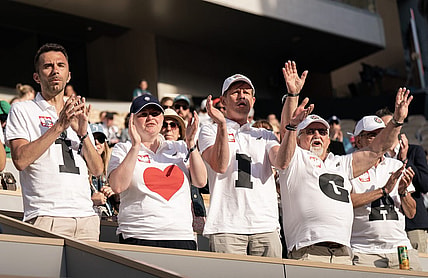 May 30, 2023; Paris, France; Iga Swiatek (POL) fans in attendance for her match against Cristina Bucsa (ESP) on day three at Stade Roland-Garros. Mandatory Credit: Susan Mullane-USA TODAY Sports