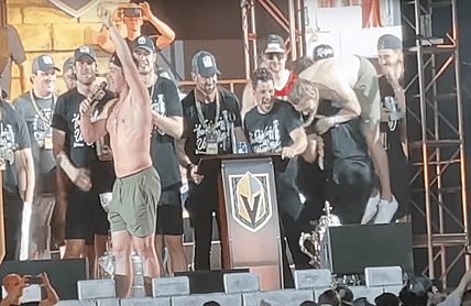 Vegas Golden Knights parade, William Karlsson carried off