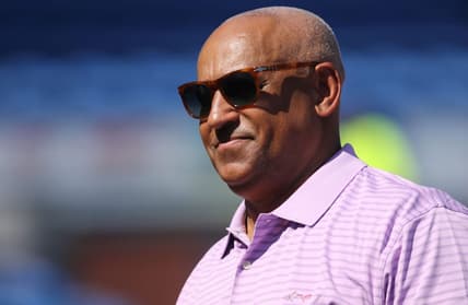 Omar Minaya, is shown as the Mets practice, Saturday, March 2, 2019.  

Mets Spring Training