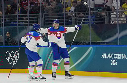 Olympics: Ice Hockey-Men Group B - SWE-SVK, juraj slafkovsky montreal canadiens