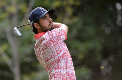 Feb 22, 2019; Mexico City, MEX; Abraham Ancer plays his shot from the seventh tee during the second round of the WGC - Mexico Championship golf tournament at Club de Golf Chapultepec. Mandatory Credit: Orlando Ramirez-USA TODAY Sports