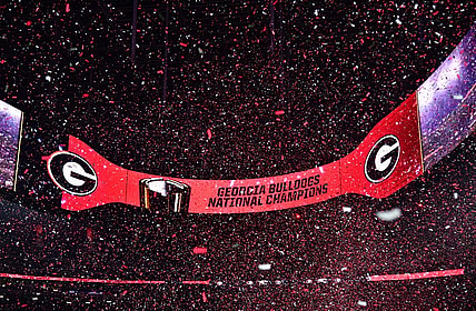 Jan 9, 2023; Inglewood, CA, USA; General view as confetti falls after the CFP national championship game between the TCU Horned Frogs and the Georgia Bulldogs at SoFi Stadium. Mandatory Credit: Gary A. Vasquez-USA TODAY Sports