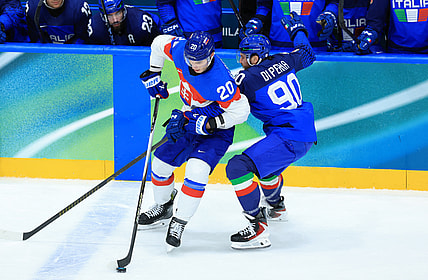 Olympics: Ice Hockey-Men Group B - ITA-SVK, montreal canadiens juraj slafkovsky