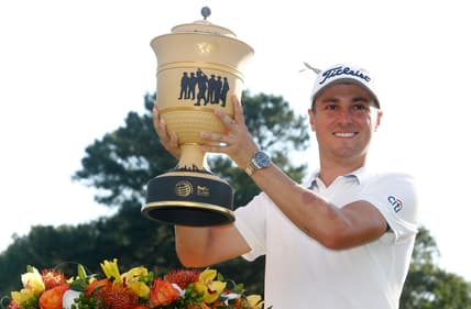 Justin Thomas holds up the Gary Player Cup after winning the 2020 World Golf Championships FedEx St. Jude Invitational on Sunday, August 2, 2020 at TPC Southwind in Memphis, Tenn.

Edit Wgc W 28514