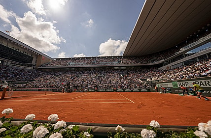 June 5, 2022; Paris, France; General view of Court Philippe Chatrier for the Rafael Nadal (ESP) and Casper Ruud (NOR) men s final on day 15 of the French Open at Stade Roland-Garros. Mandatory Credit: Susan Mullane-USA TODAY Sports