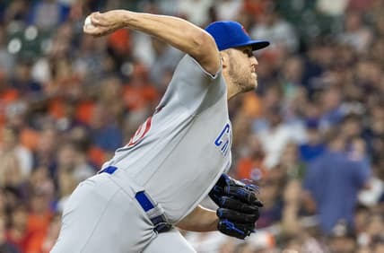 May 15, 2023; Houston, Texas, USA;  Chicago Cubs starting pitcher Jameson Taillon (50) pitches against the Houston Astros in the first inning at Minute Maid Park. Mandatory Credit: Thomas Shea-USA TODAY Sports