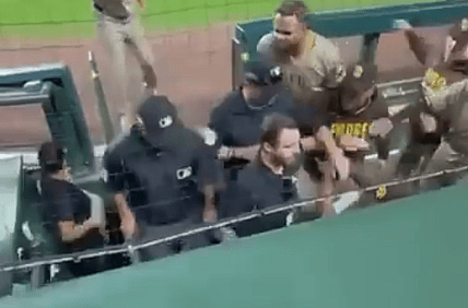 Padres confront umpires