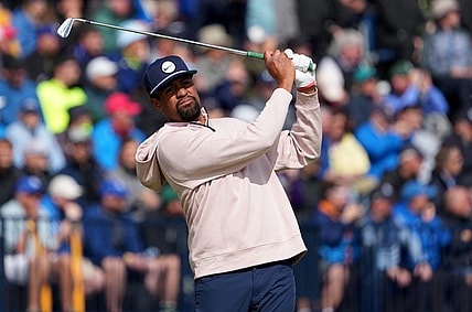 July 21, 2023; Hoylake, ENGLAND, GBR; Tony Finau plays on the fourth hole during the second round of The Open Championship golf tournament at Royal Liverpool. Mandatory Credit: Kyle Terada-USA TODAY Sports
