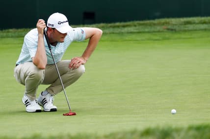 Wes Roach on the ninth green during the second round of the Rocket Mortgage Classic at the Detroit Golf Club in Detroit on Friday, June 28, 2019.

golf