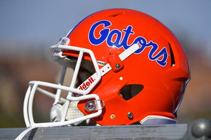 Nov 16, 2019; Columbia, MO, USA; A general view of a Florida Gators helmet during the second half  against the Missouri Tigers at Memorial Stadium/Faurot Field. Mandatory Credit: Denny Medley-USA TODAY Sports