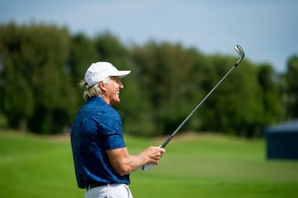 Greg Norman hosts a golf clinic for Oxbridge Academy boys and girls varsity golf teams before the Oxbridge Academy Annual Golf Classic at The Breakers in Palm Beach March 1, 2021.

Pbn 030121 Oxbridge Peep 09