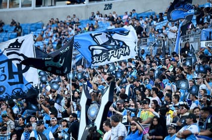 Oct 5, 2022; Charlotte, North Carolina, USA; Charlotte FC fans cheer before a game against the Columbus Crew at Bank of America Stadium. Mandatory Credit: Griffin Zetterberg-USA TODAY Sports