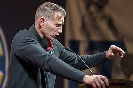 Oct 19, 2022; Birmingham, Alabama, US; Alabama Crimson Tide head coach Nate Oats during the SEC Basketball Media Days at Grand Bohemian Hotel. Mandatory Credit: Marvin Gentry-USA TODAY Sports