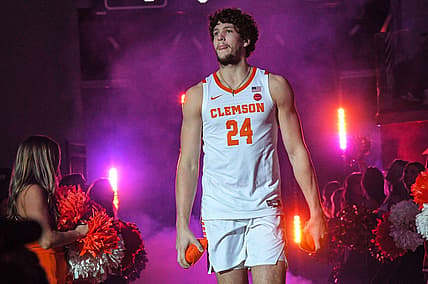 Clemson sophomore forward PJ Hall (24) is introduced near Rally Cats during Rock the John basketball season kickoff event at Littlejohn Coliseum in Clemson, S.C. Thursday, October 27, 2022.

Rock The John Basketball Season Kickoff Event
