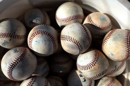 Bucket of baseballs