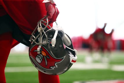 Tampa Bay Buccaneers helmet during training camp