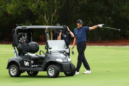 Tampa Bay Buccaneers quarterback Tom Brady during "The Match II"