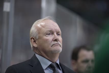 Stars head coach Lindy Ruff during NHL game against the Penguins