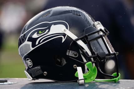 Seahawks helmet during game against the 49ers