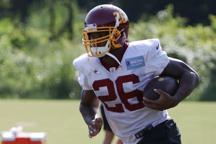 Washington Football Team running back Adrian Peterson during training camp