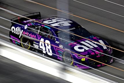 Feb 11, 2021; Daytona Beach, Florida, USA; NASCAR Cup Series driver Alex Bowman (48) during the Bluegreen Vacations Duel 1 at Daytona International Speedway. Mandatory Credit: Mark J. Rebilas-USA TODAY Sports