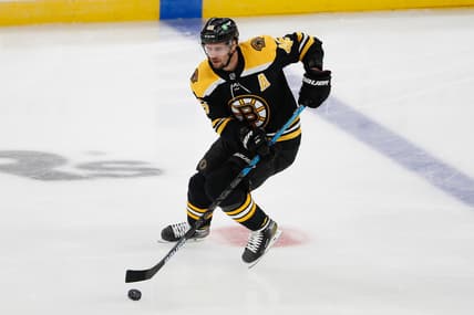 Mar 3, 2021; Boston, Massachusetts, USA; Boston Bruins center David Krejci (46) during the second period against the Washington Capitals at TD Garden. Mandatory Credit: Winslow Townson-USA TODAY Sports