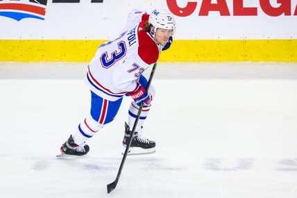 Mar 13, 2021; Calgary, Alberta, CAN; Montreal Canadiens right wing Tyler Toffoli (73) skates against the Calgary Flames during the first period at Scotiabank Saddledome. Mandatory Credit: Sergei Belski-USA TODAY Sports
