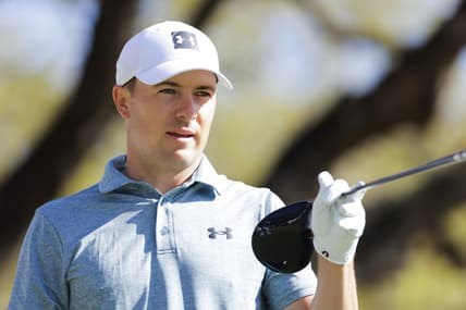Mar 25, 2021; Austin, Texas, USA; Jordan Spieth on #1 tee box during the second day of the WGC Dell Technologies Match Play golf tournament at Austin Country Club. Mandatory Credit: Erich Schlegel-USA TODAY Sports