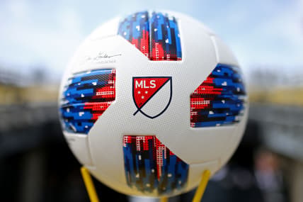 Mar 31, 2018; Columbus, OH, USA; A view of the MLS logo on the official game ball prior to the game of the Vancouver Whitecaps against the Columbus Crew SC at MAPFRE Stadium. Mandatory Credit: Aaron Doster-USA TODAY Sports