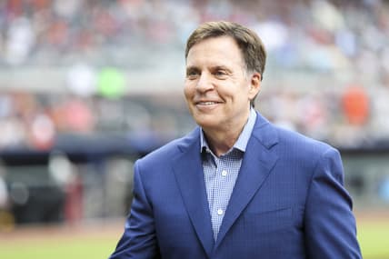 Jun 22, 2018; Atlanta, GA, USA; Sportscaster Bob Costas on the field before a game between the Atlanta Braves and Baltimore Orioles at SunTrust Park. Mandatory Credit: Brett Davis-USA TODAY Sports