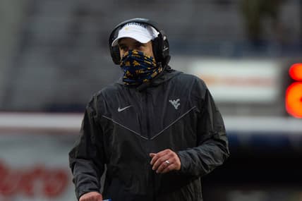 Dec 31, 2020; Memphis, TN, USA; West Virginia Mountaineers head coach Neal Brown during the first half against the Army Black Knights  at Liberty Bowl Stadium. Mandatory Credit: Justin Ford-USA TODAY Sports