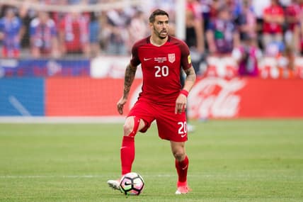Jun 8, 2017; Commerce City, CO, USA; United States defender Geoff Cameron (20) controls the ball in the first half against Trinidad & Tobago at Dick's Sporting Goods Park. Mandatory Credit: Isaiah J. Downing-USA TODAY Sports