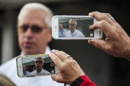 Trainer Todd Pletcher talks to the media about his Kentucky Derby horses, Spinoff and Cutting Humor, Wednesday morning after training. "Both horses give me the indication they'll get the distance as well. From a training perspective, we've seen them do things in the morning that are consistent with the horses that we've brought here that have done very well. We like them both a lot. We'll just see." May 1, 20192019 Derby Week Backside