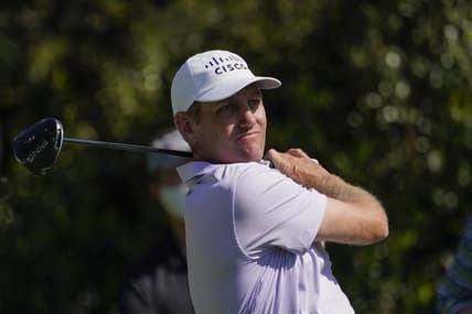 Apr 5, 2021; Augusta, Georgia, USA; Brendon Todd hits his tee shot on the 15th hole during a practice round for The Masters golf tournament at Augusta National Golf Club. Mandatory Credit: Michael Madrid-USA TODAY Sports