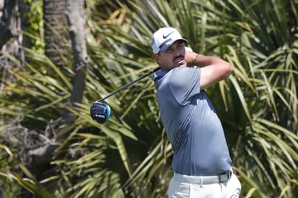 May 20, 2021; Kiawah Island, South Carolina, USA; Brooks Koepka hits his tee shot on the 2nd hole during the first round of the PGA Championship golf tournament. Mandatory Credit: Geoff Burke-USA TODAY Sports