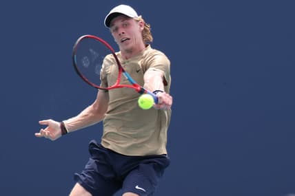 Mar 29, 2021; Miami, Florida, USA; Denis Shapovalov of Canada. Mandatory Credit: Geoff Burke-USA TODAY Sports