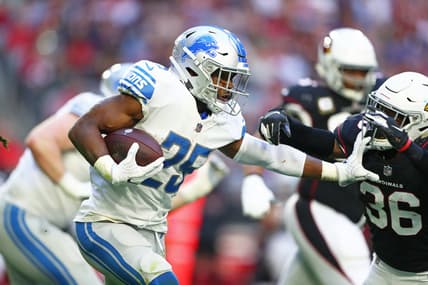 Dec 9, 2018; Glendale, AZ, USA; Detroit Lions running back Theo Riddick (25) against the Arizona Cardinals at State Farm Stadium. Mandatory Credit: Mark J. Rebilas-USA TODAY Sports