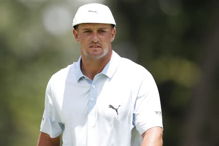 Jul 2, 2021; Detroit, Michigan, USA; Bryson DeChambeau walks on the 9th green during the second round of the Rocket Mortgage Classic golf tournament. Mandatory Credit: Raj Mehta-USA TODAY Sports