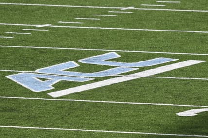 Dec 5, 2020; Chapel Hill, North Carolina, USA; A view of the field with the ACC logo in the second quarter at Kenan Memorial Stadium. Mandatory Credit: Bob Donnan-USA TODAY Sports