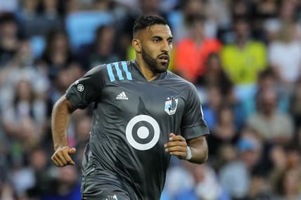 Jun 23, 2021; Saint Paul, MN, Saint Paul, MN, USA; Minnesota United forward Ramon Abila (9) runs on the field against Austin FC in the second half at Allianz Field. Mandatory Credit: David Berding-USA TODAY Sports