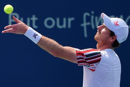 Andy Murray, of Great Britain, serves to Hubert Hurkacz, of Poland, Wednesday, Aug. 18, 2021, during the Western & Southern Open tennis tournament at the Lindner Family Tennis Center in Mason, Ohio.

Western Southern Open Tennis Tournament Aug 18