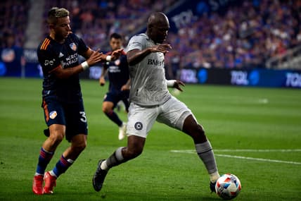 CF Montr  al defender Kamal Miller (3) handles the ball as FC Cincinnati midfielder Alvaro Barreal (31) presses him in the first half of the MLS match between the FC Cincinnati and the CF Montr  al on Wednesday, Aug. 18, 2021, at TQL Stadium in West End.

Fc Cincinnati Cf Montr Al