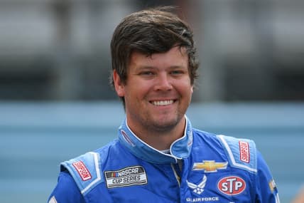 Aug 7, 2021; Watkins Glen, NY, USA; NASCAR Xfinity Series driver Erik Jones (31) looks on prior to the Skrewball Peanut Butter Whiskey 200 at Watkins Glen International. Mandatory Credit: Rich Barnes-USA TODAY Sports