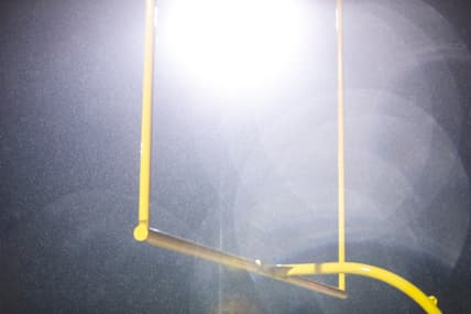 Rain falls over the goalposts during a first round Class 3A varsity football playoff game, Friday, Nov., 1, 2019, at Spartan Stadium in Solon, Iowa.

191101 Liberty Solon Fb 025 Jpg