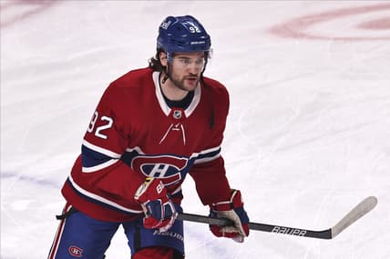 Apr 12, 2021; Montreal, Quebec, CAN; Montreal Canadiens left wing Jonathan Drouin (92) during the warm-up session before the game against Toronto Maple Leafs at Bell Centre. Mandatory Credit: Jean-Yves Ahern-USA TODAY Sports