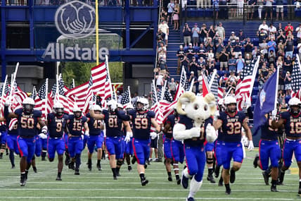 Sep 11, 2021; Annapolis, Maryland, USA; Navy Midshipmen takes the field before the game against the Air Force Falcons at Navy-Marine Corps Memorial Stadium. Mandatory Credit: Tommy Gilligan-USA TODAY Sports