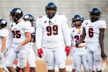 Powell's Walter Nolen (99) during the KOC Kick-Off Classic football jamboree held at the University of Tennessee's Neyland Stadium on Friday, August 13, 2021.

Kns Knox Football Jamboree Bp